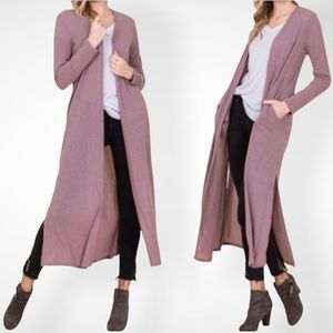 Annabelle Purple Long Cardigan Duster Size Medium